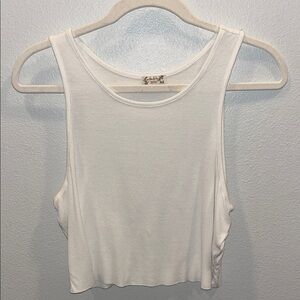 Free People White Crop Tank Top